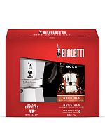 Набор гейзерная кофеварка Bialetti Moka Express 3 порции+ кофе молотый Hazelnut 200гр