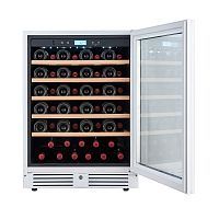 Винный шкаф CellarPrivate встраиваемый, однокамерный на 51 бутылку (СР051-1ТWH) белый со скрытой руч