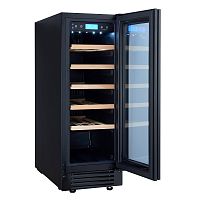 Винный шкаф CellarPrivate встраиваемый, однокамерный на 20 бутылок (CP020-1TBH) в черном цвете со ск